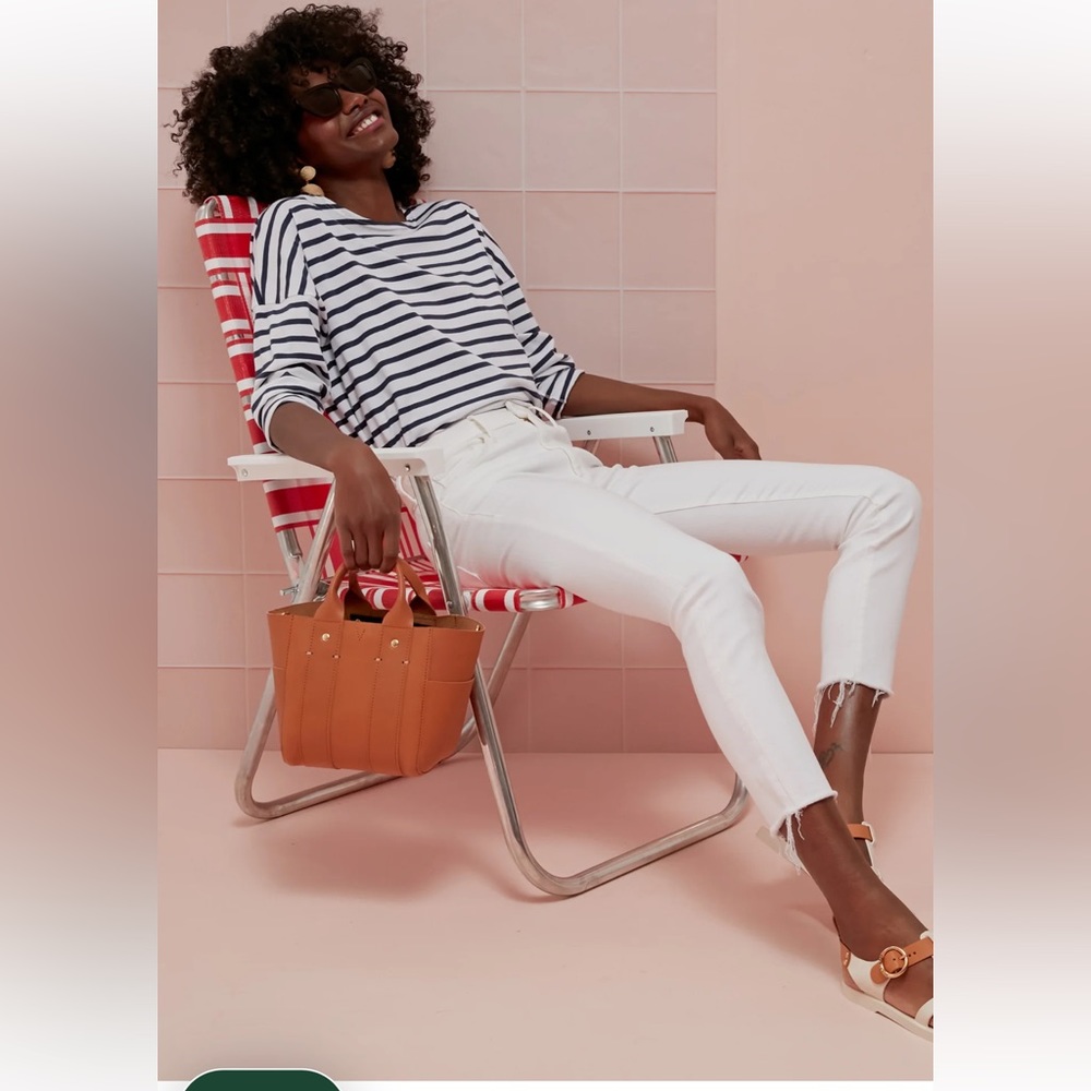 MOTHER High Waisted Looker Ankle Fray